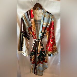 Satin kimono style robe